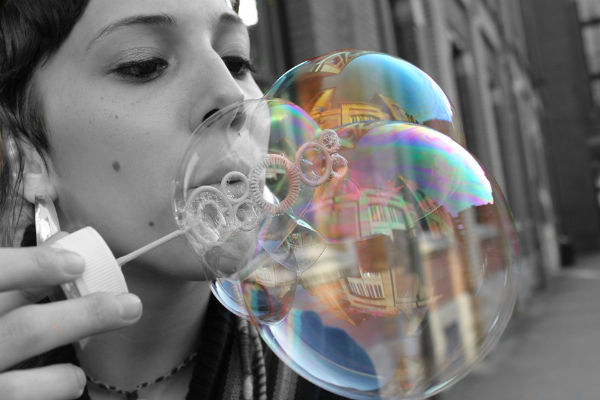 portrait demoiselle- bulles - effet de couleurs - photographie artistique